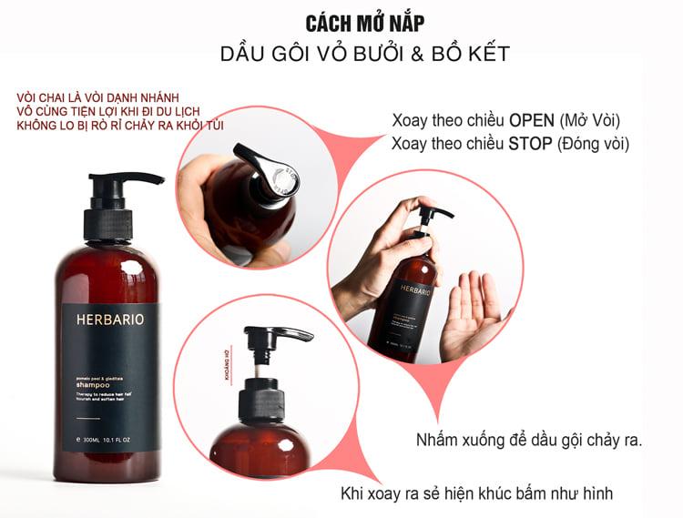 Dầu gội Vỏ bưởi & Bồ kết Herbario